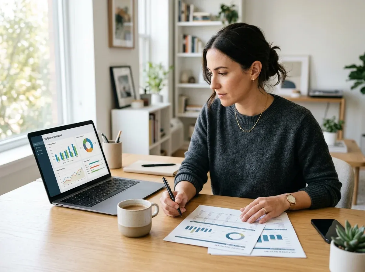 Person reviewing personal finance documentation on a modern laptop